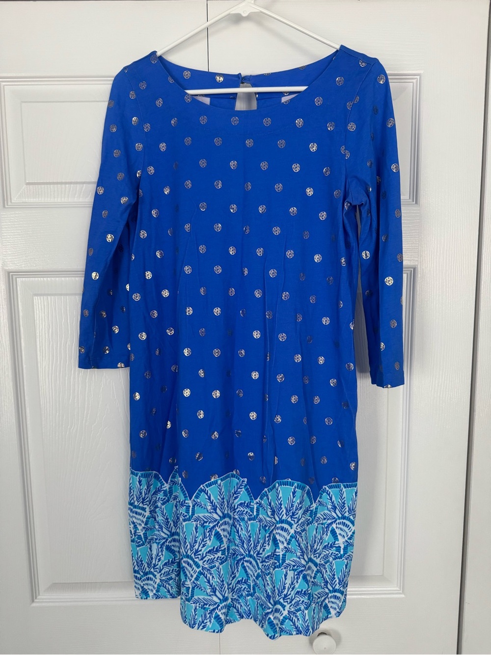 Lilly Pulitzer Cobalt Blue Shift Dress with Silver Dot Accents